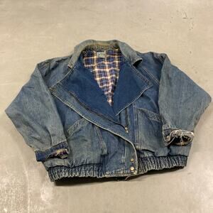 vintage 90s flannel lined denim jacket